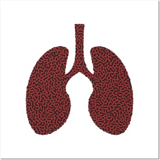 Turing Pattern Lungs (Red Black) Posters and Art